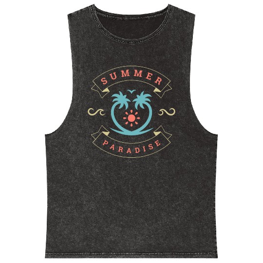 Summer Paradise Mineral Wash Tank Tops Design
