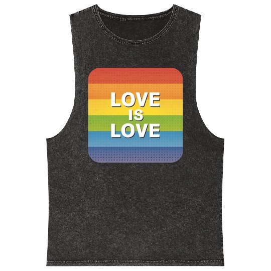 LGBTQ Love is Love Mineral Wash Tank Tops