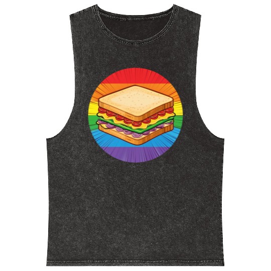 LGBTQ Sandwich Mineral Wash Tank Tops