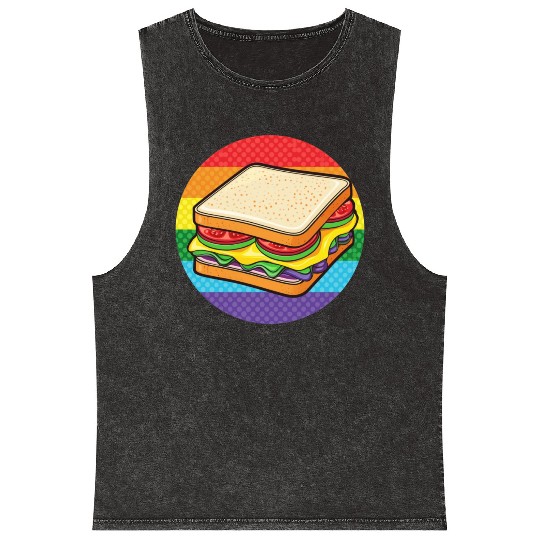 LGBTQ Sandwich Mineral Wash Tank Tops