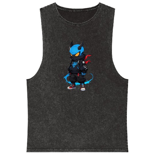 Blue dragon ninja robot Mineral Wash Tank Tops