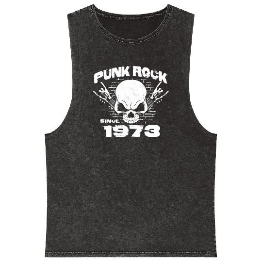 Punk Rock Since 1973 - Skull Rock Hands 51st Mineral Wash Tank Tops