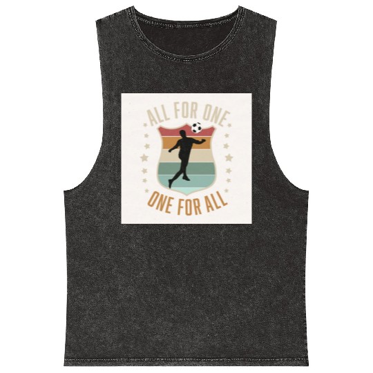 Soccer Team Spirit Mineral Wash Tank Tops