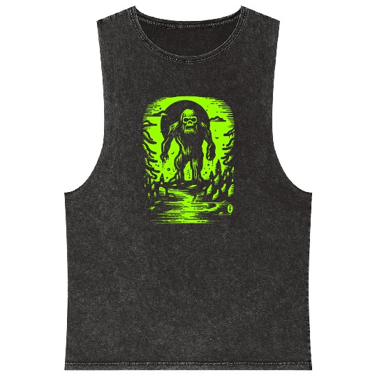 Bigfoot is Alive and Not Nice Mineral Wash Tank Tops