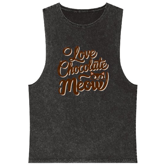 I love chocolate & cats Mineral Wash Tank Tops