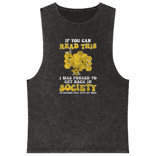 Honey Nature Insect Beekeeping Mineral Wash Tank Tops