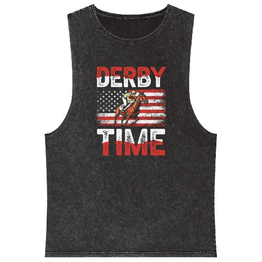Derby Time Louisville Kentucky Horse Racing Mineral Wash Tank Tops