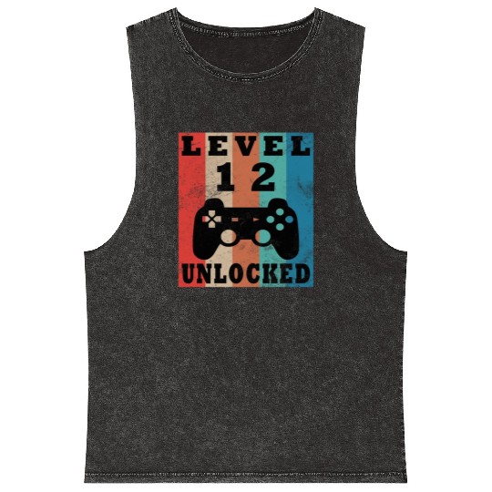 12th birthday level 12 gamer gift Mineral Wash Tank Tops