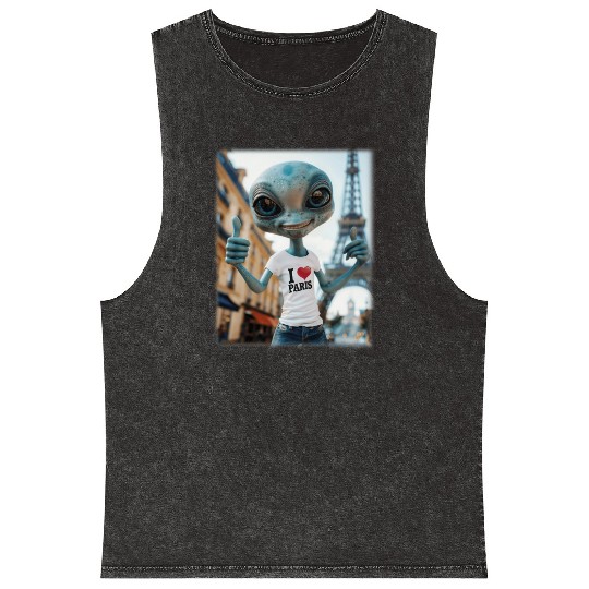 A Alien in Paris. I love Paris Mineral Wash Tank Tops