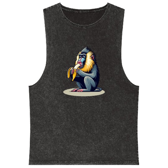 Mandrill Banana Monkey Mineral Wash Tank Tops