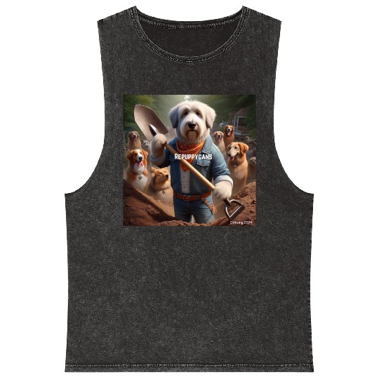 Funny and cute animal or pet Republican Mineral Wash Tank Tops