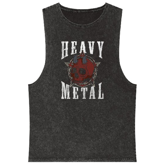 Rock and Roll Rocker Metal Band Mineral Wash Tank Tops