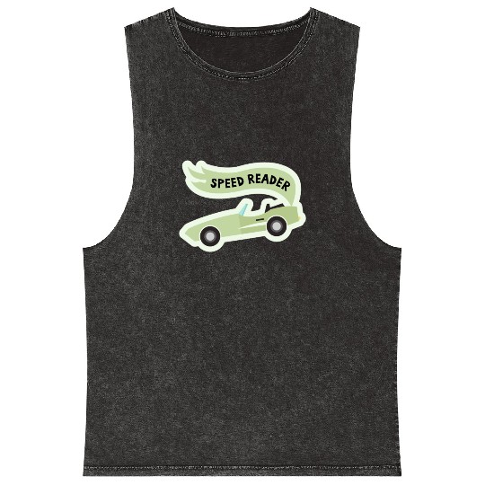 Speed ReaderBookish Racing Car Pastel Green Lemon Mineral Wash Tank Tops