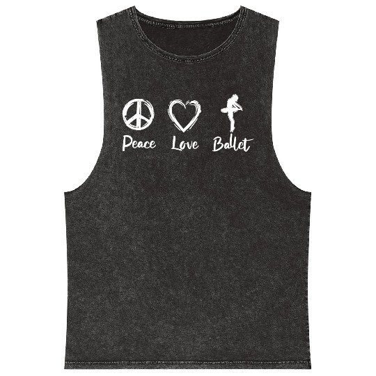 I Love Ballet Mineral Wash Tank Tops