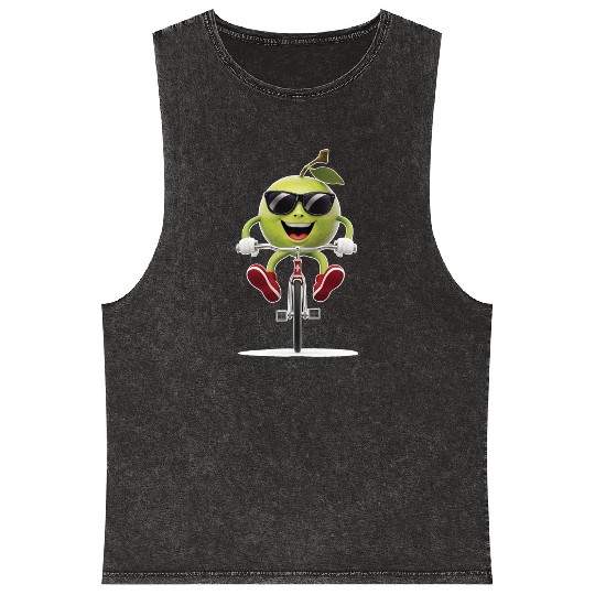 Guava Cycling On Bike Realistic Mineral Wash Tank Tops