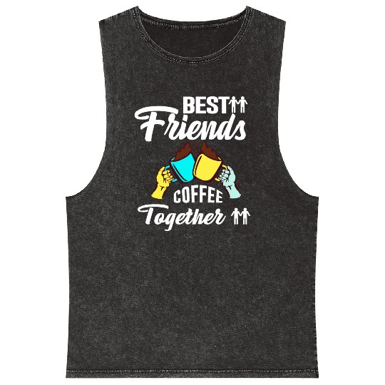 Best Friend Coffee Together - Friendship Day Mineral Wash Tank Tops