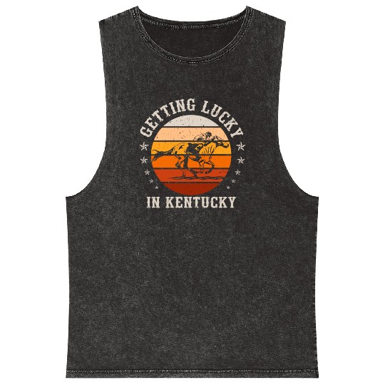 Getting Lucky In Kentucky Horse Racing Mineral Wash Tank Tops