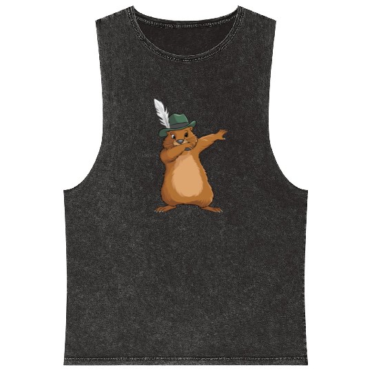 Groundhog Marmot for a Marmot lover groundhog fan Mineral Wash Tank Tops