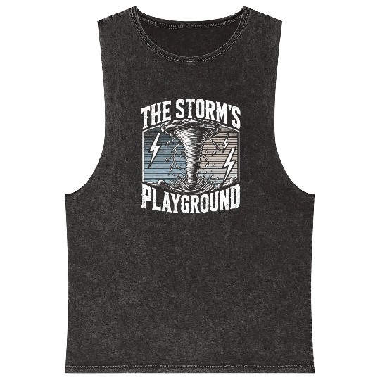 Tornado Chasing Adventures: Embrace Nature's Fury Mineral Wash Tank Tops