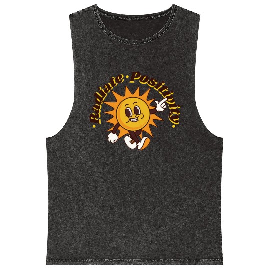 Unisex radiate positivity sun vintage Mineral Wash Tank Tops