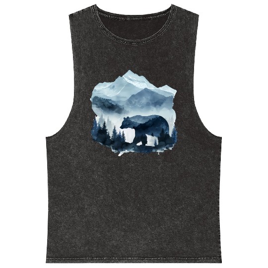 a painting that expresses nature and animals Mineral Wash Tank Tops