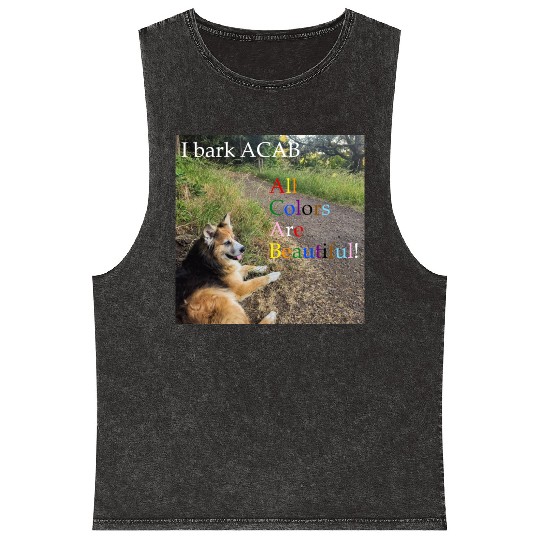 I bark ACAB Mineral Wash Tank Tops