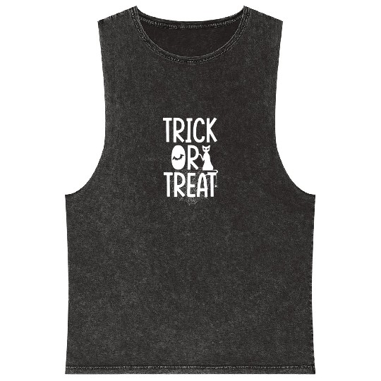HALLOWEEN-TRICK OR TREAT Mineral Wash Tank Tops