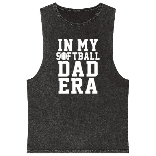 Softball Dad Era Funny Daddy Father's Day Mineral Wash Tank Tops