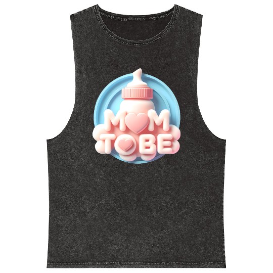 Cute Mom To Be Baby Announcement Design Mineral Wash Tank Tops