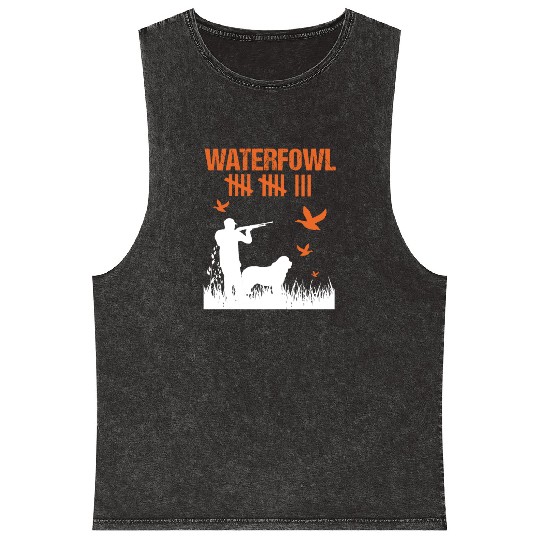 Funny Waterfowl Hunting Score Card Duck Hunting Mineral Wash Tank Tops