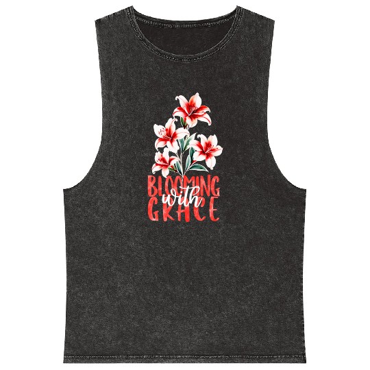Elegant Red Azalea Watercolor Mineral Wash Tank Tops