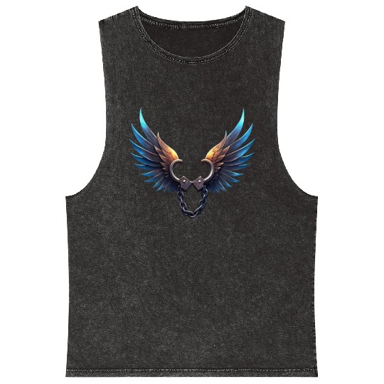 Handcuffs Flapping Their Wings To Freedom Mineral Wash Tank Tops