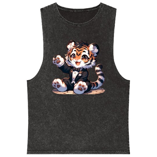 Tiger Cub with outfit Mineral Wash Tank Tops