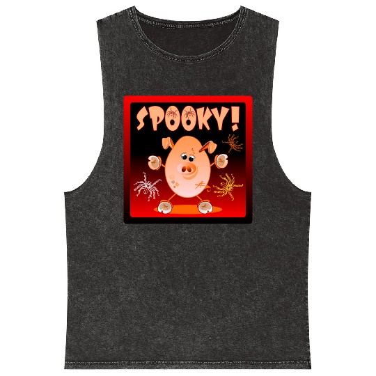 HAPPY HALLOWEEN SPIDERS PIGLET Mineral Wash Tank Tops