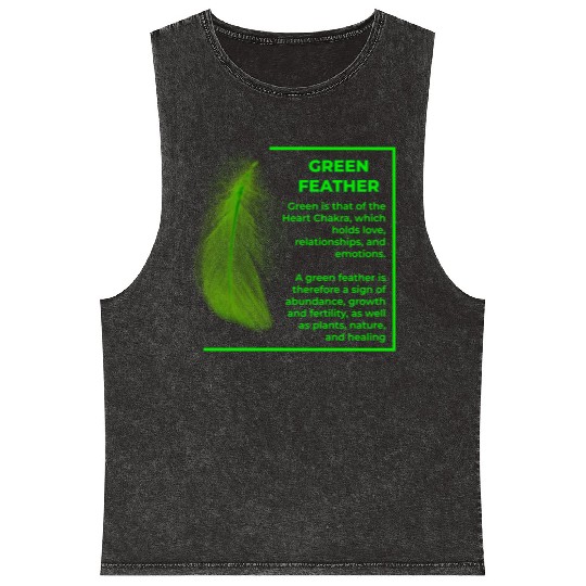 Green feather meaning Mineral Wash Tank Tops