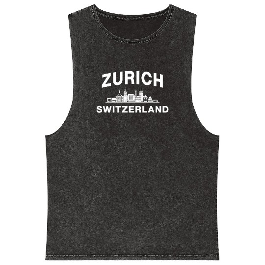 Zurich Switzerland Swiss Alps Lake Zurich Mineral Wash Tank Tops