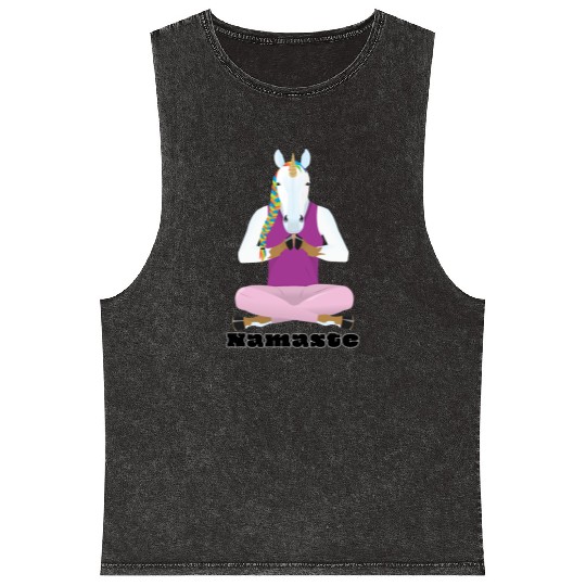 Yoga Unicorn Mineral Wash Tank Tops