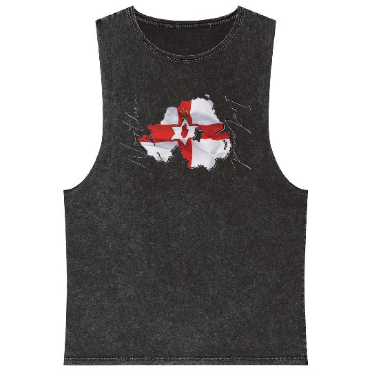 Northern Ireland | Real Flag | Flag Map EN Mineral Wash Tank Tops