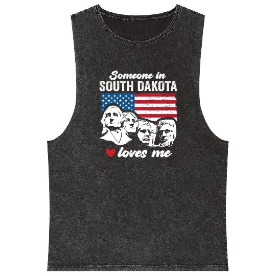 Someone In South Dakota Loves Me Mineral Wash Tank Tops