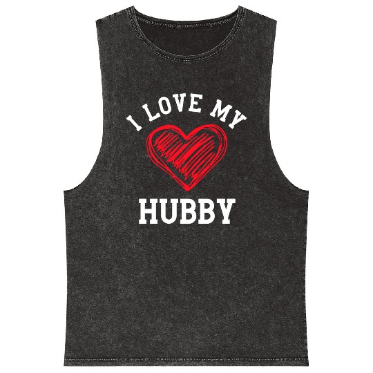 I Love My Hubby Mineral Wash Tank Tops