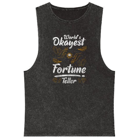 Fortune Teller Crystal Ball Spiritual Narrator Mineral Wash Tank Tops