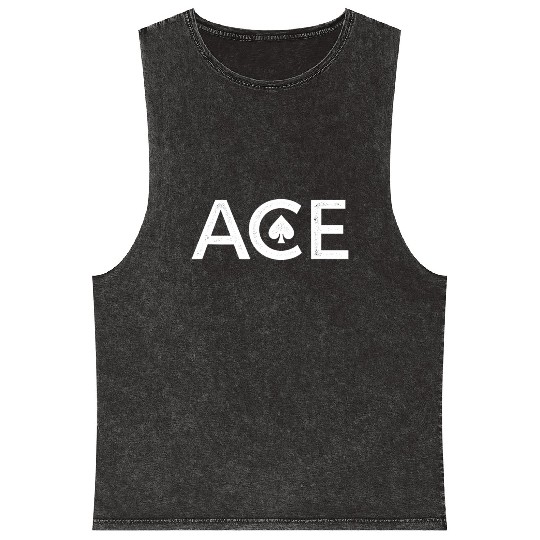 Ace of Spades Texas Hold'em Playing Card Poker Mineral Wash Tank Tops