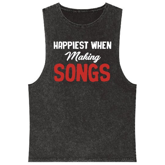 Happiest When Making Songs Writer Karaoke Mineral Wash Tank Tops