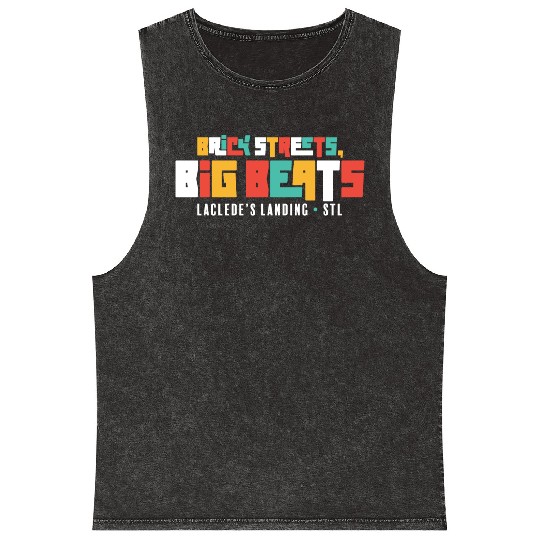 Brick Streets, Big Beats - Dark Mineral Wash Tank Tops