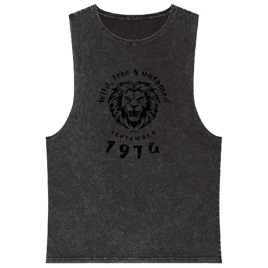 50th birthday Wild, free & untamed since 09/1974 Mineral Wash Tank Tops