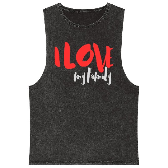 I Love Family Mineral Wash Tank Tops