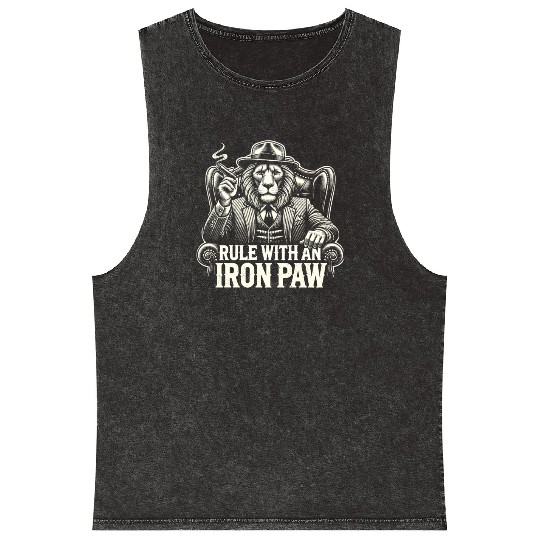 Mobster Gangster Mafia Organized Crime Boss Mineral Wash Tank Tops