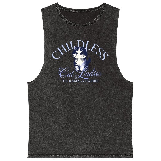 Childless Cat Ladies For Kamala Harris Mineral Wash Tank Tops