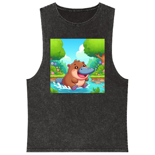 The hippo-platypus Mineral Wash Tank Tops