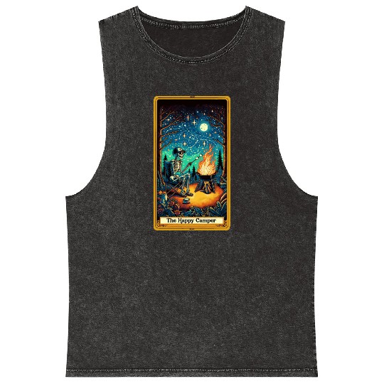 The Happy Camper Tarot Mineral Wash Tank Tops
